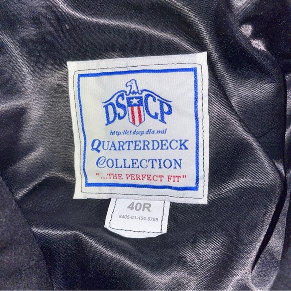 DSCP Quarterdeck Navy Pea Coat 100% Wool Men’s 40R Lined Anchor Button Accent - Picture 5 of 6